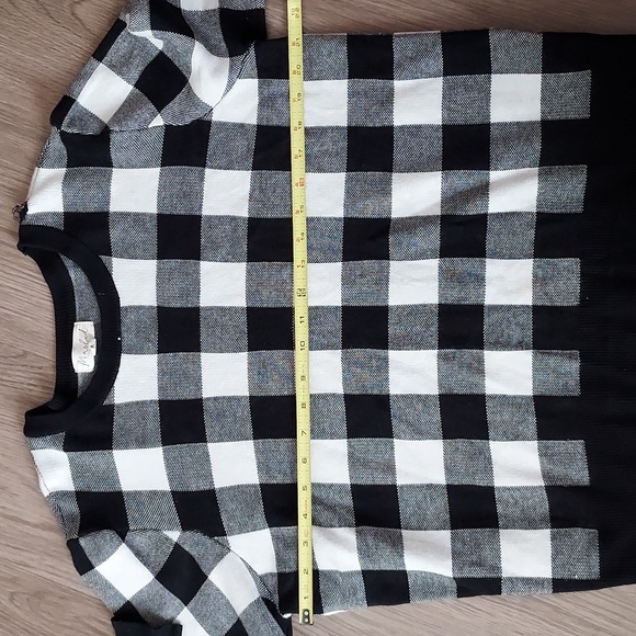 Marled long sleeve black/white checkered sweater xl - Picture 11 of 13